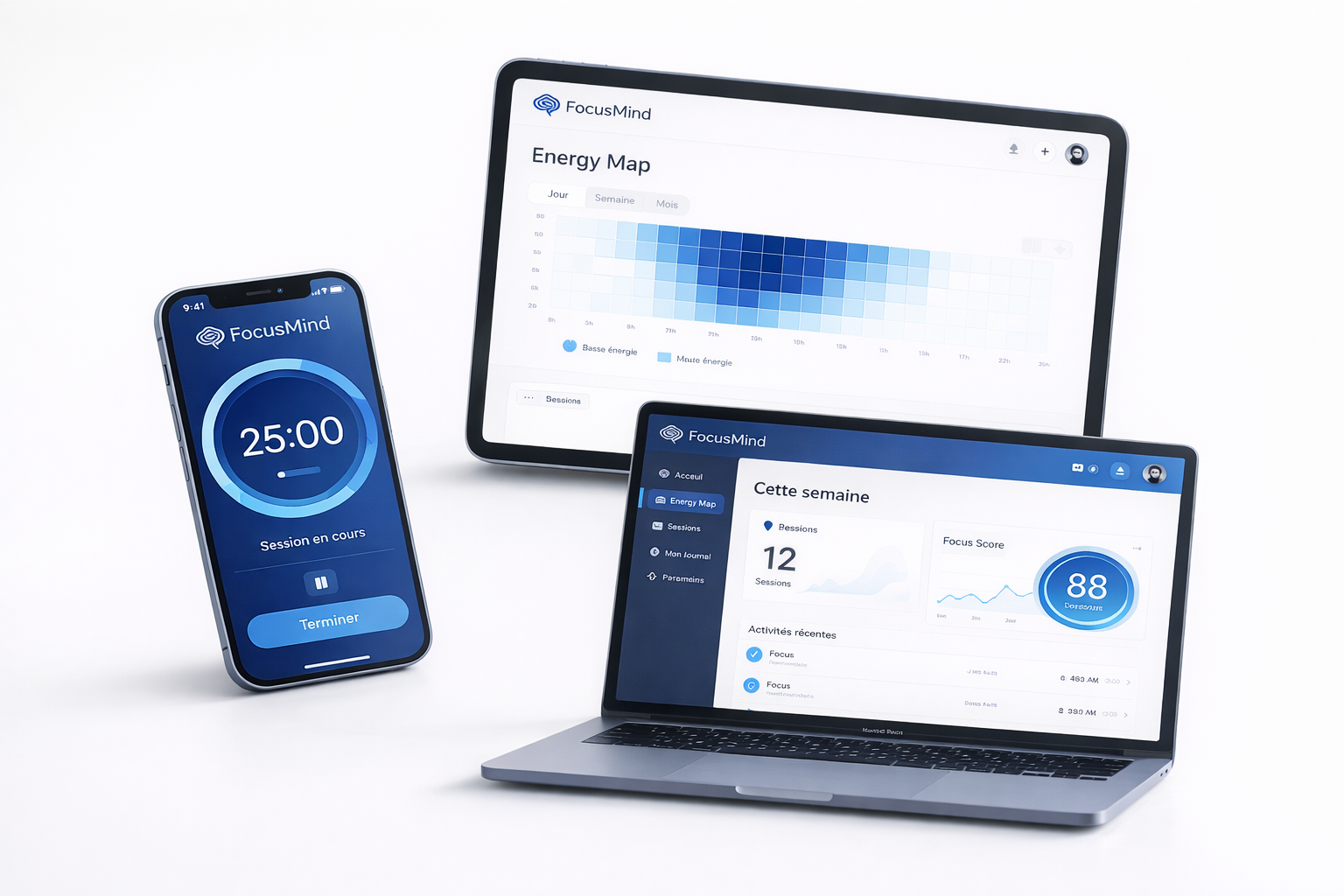 Aperçu du timer Deep Work FocusMind